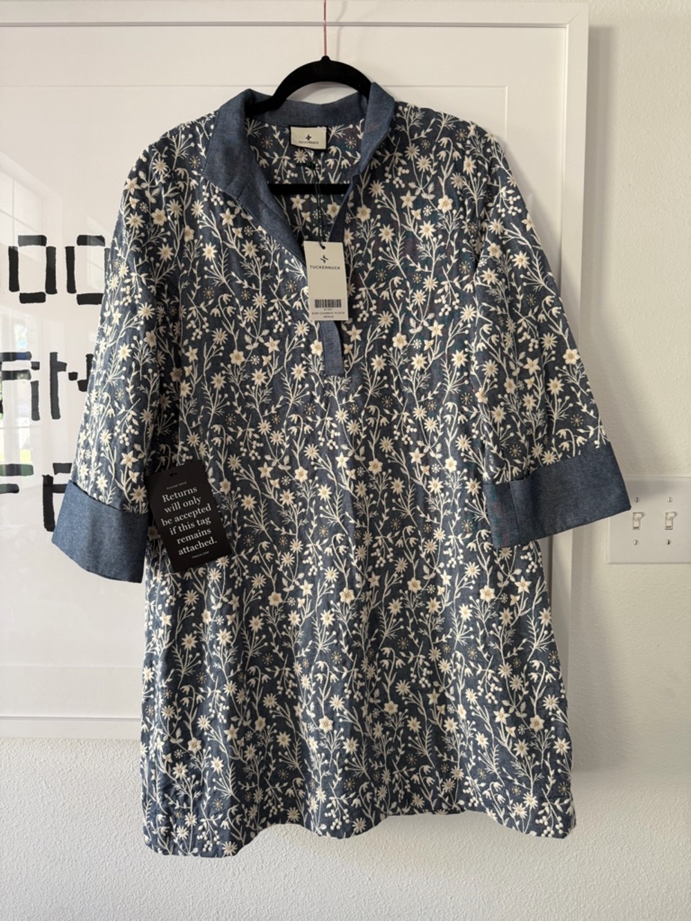 NWT Tuckernuck Embroidered Chambray Wildflower Meadows Megan dress